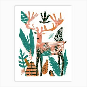 Deer In The Forest 14 Art Print