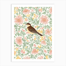 Dipper 2 William Morris Style Bird Art Print