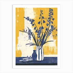 Bluebell Flowers On A Table   Contemporary Illustration 2 Art Print