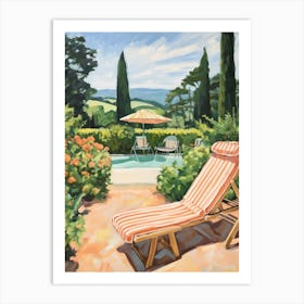 Sun Lounger By The Pool In Trieste Italy Art Print