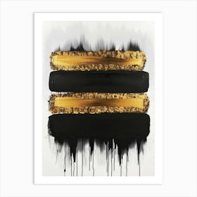 Gold And Black Stripes 2 Art Print