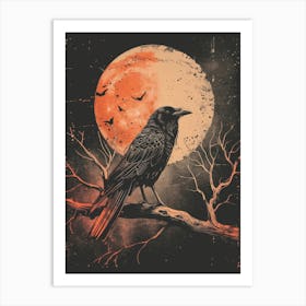 Celestial Crow And Moon Poster