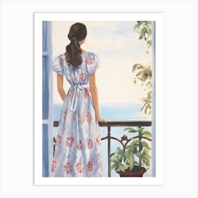 Woman Looking Out A Window Art Print