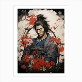 Japanese Samurai Illustration 17 Art Print