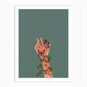 Butterfly Hand Art Print