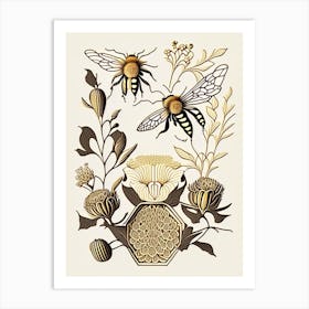 Forager Bees 1 William Morris Style Art Print
