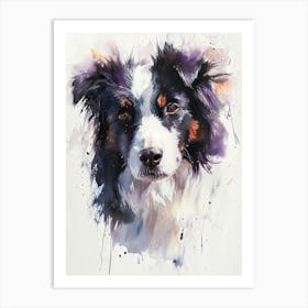 Border Collie Watercolor Painting 2 Art Print