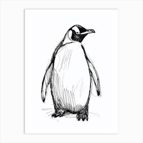 B&W Emperor Penguin Art Print