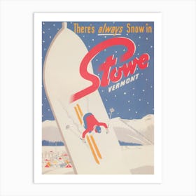 Stowe Vermont Vintage Ski Poster Art Print