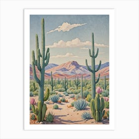 Cactus In the Desert no1 Art Print