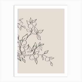 Line Art Apple Tree 01 Art Print