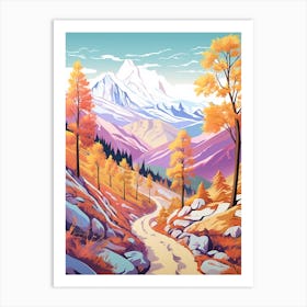 Chamonix To Zermatt France 2 Hike Illustration Art Print