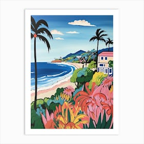 Malibu Beach, California, Matisse And Rousseau Style 4 Art Print