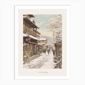 Vintage Winter Poster Kyoto Japan 1 Art Print