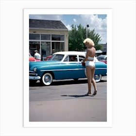 50's Era Community Car Wash Reimagined - Hall-O-Gram Creations 29 Art Print