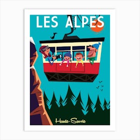 Les Alpes Haute Savoie Poster Teal Art Print