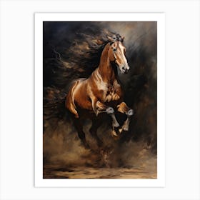 A Horse Painting In The Style Of Oil Painting 3 Art Print