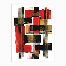 Abstract Red And Black Canvas Print Art Print