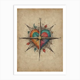 Heart Compass 7 Art Print