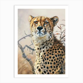 Cheetah Pastel Watercolour 4 Poster