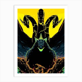 Godzilla Vs Kaiju Art Print