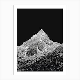 Beinn A Chleibh Mountain Line Drawing 1 Art Print