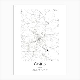 Castres,France Minimalist Map Art Print