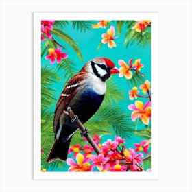 House Sparrow Tropical bird Art Print