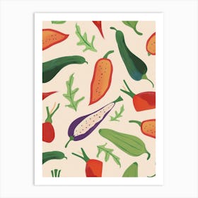 Vegetable Selection Illustration Art Print