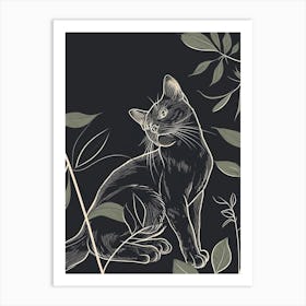 Australian Mist Cat Minimalist Illustration 1 Art Print