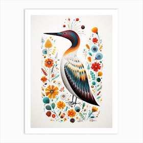 Scandinavian Bird Illustration Common Loon 4 Art Print