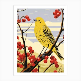 Bird Illustration Yellowhammer 3 Art Print