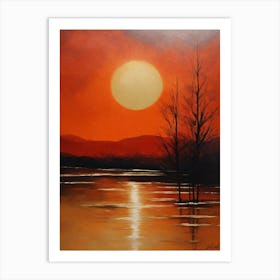 Sunset Over Water 1 Art Print