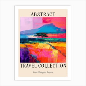 Abstract Travel Collection Poster Mount Kilimanjaro Tanzania 3 Art Print