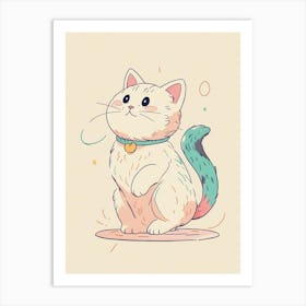 Kawaii Cat 1 Art Print