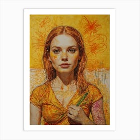 Girl With Red Hair 3 Art Print