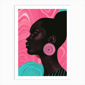 Black Woman With Earrings 8 Art Print