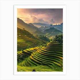 Rice Terraces In Vietnam 6 Art Print