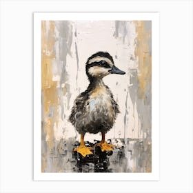 Duckling Grey Brushstrokes 1 Art Print