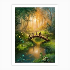 Fairy Bridge In The Forest Art Print