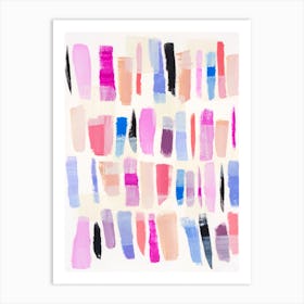 Modern Squares Print Soft Colors Art Print