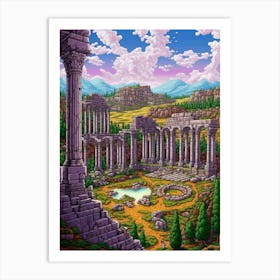 Perge Ancient City Pixel Art 1 Art Print
