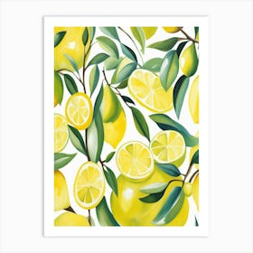 Lemons On A Branch Art Print