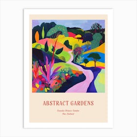 Colourful Gardens Dunedin Botanic Garden New Zealand 4 Red Poster Art Print