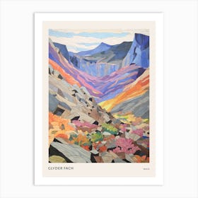 Glyder Fach Wales 2 Colourful Mountain Illustration Poster Art Print