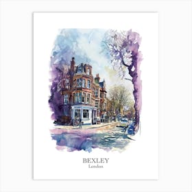 Bexley London Borough   Street Watercolour 1 Poster Art Print