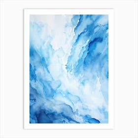 Blue Watercolor Painting 1 Art Print