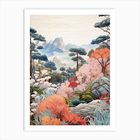 Ritsurin Garden In Kagawa, Ukiyo E Drawing 1 Art Print