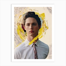 Logan Lerman Retro Collage Movies Art Print