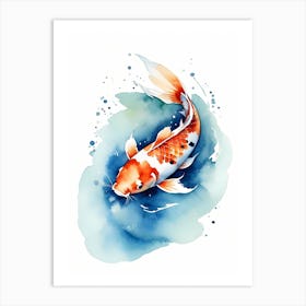 Koi Fish Watercolor Painting (23) Art Print